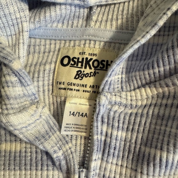 Children's Size 14 Blue and White Striped Hoodie Set - Picture 2 of 4